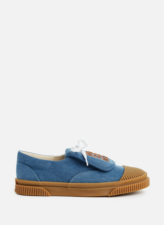 LOEWE Low-top sneakers with cotton canvas flap Blue