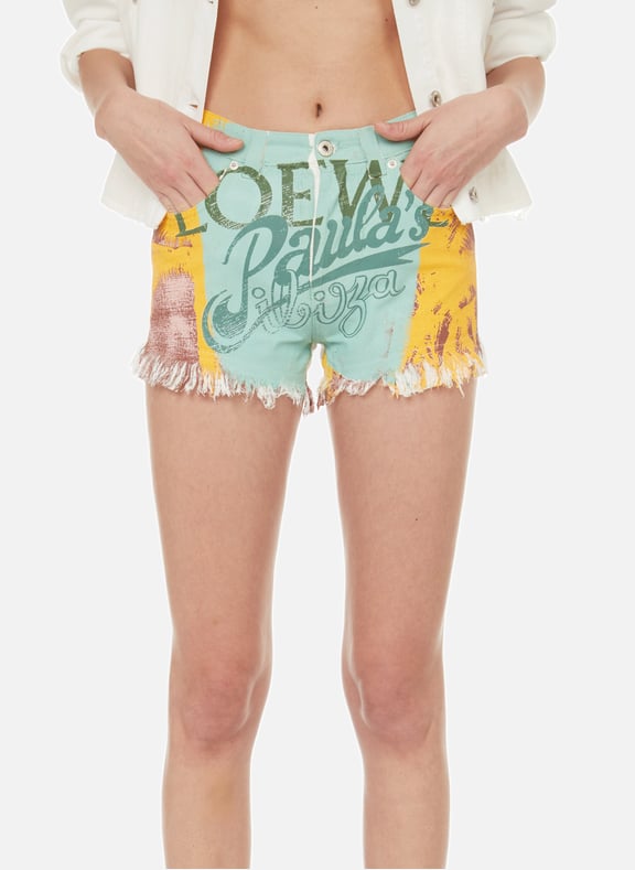 Palm denim shorts Multicolour by LOEWE LOEWE Palm denim shorts Multicolour
