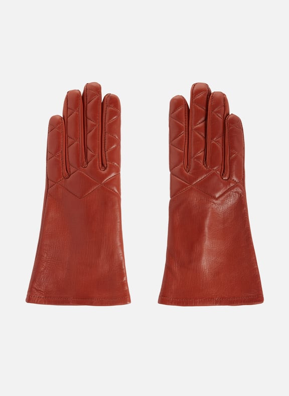 Happia leather gloves Red by MAISON FABRE MAISON FABRE Happia leather gloves Red