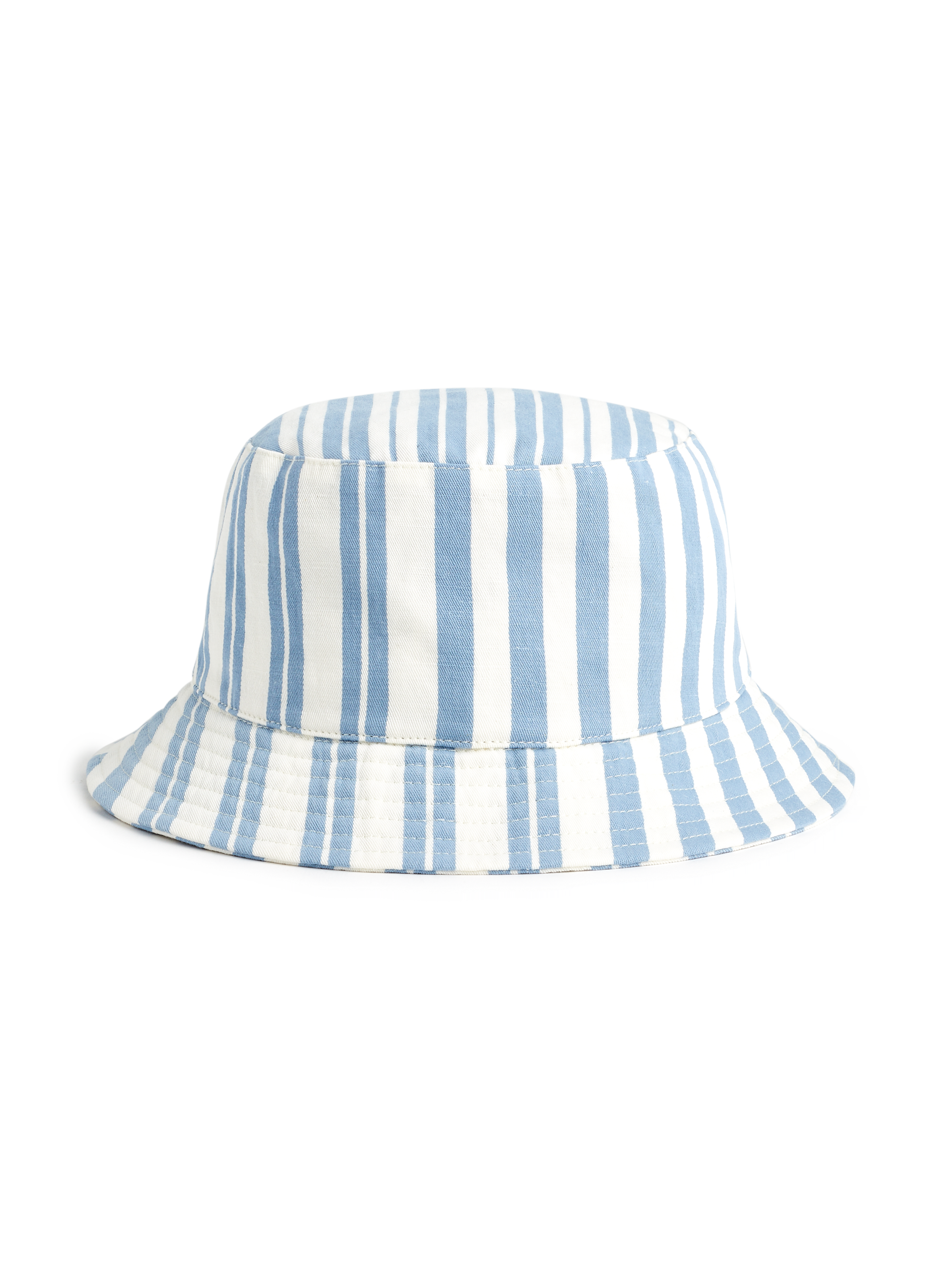 blue and white striped bucket hat