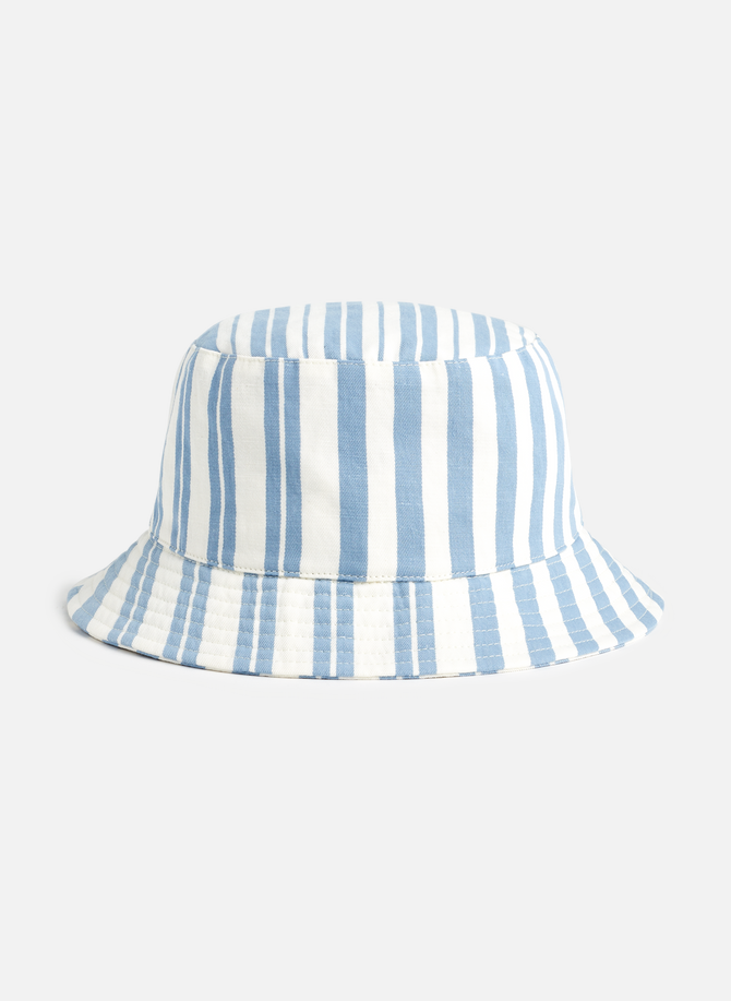 Striped cotton and linen bucket hat MAISON KITSUNÉ