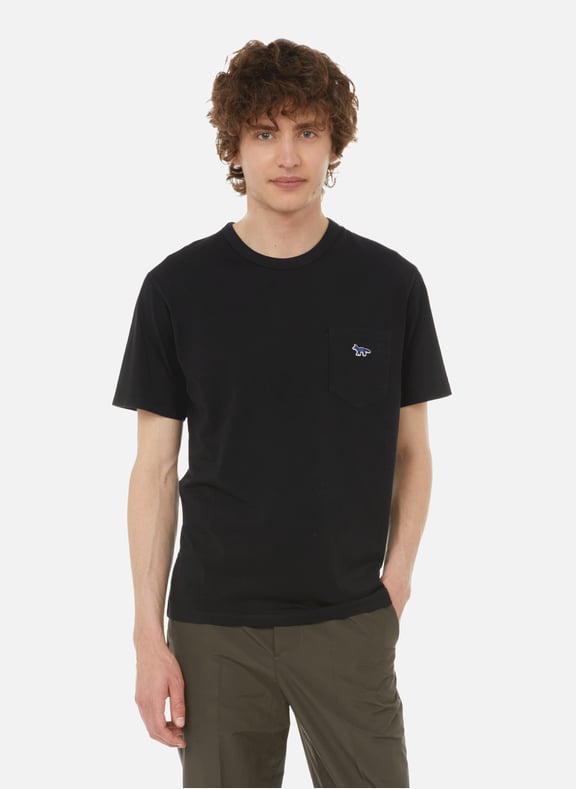 Round-neck cotton T-shirt Black by MAISON KITSUNÉ MAISON KITSUNÉ Round-neck cotton T-shirt Black