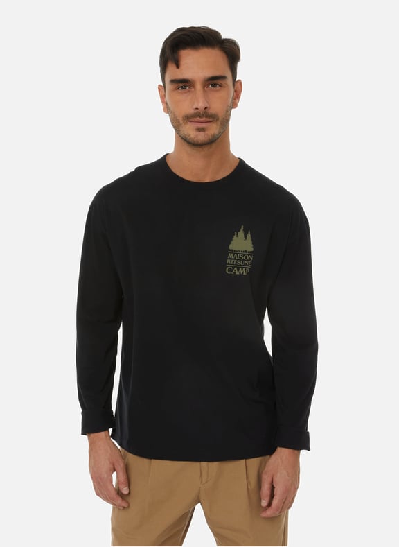 Cotton jersey T-shirt Black by MAISON KITSUNÉ MAISON KITSUNÉ Cotton jersey T-shirt Black