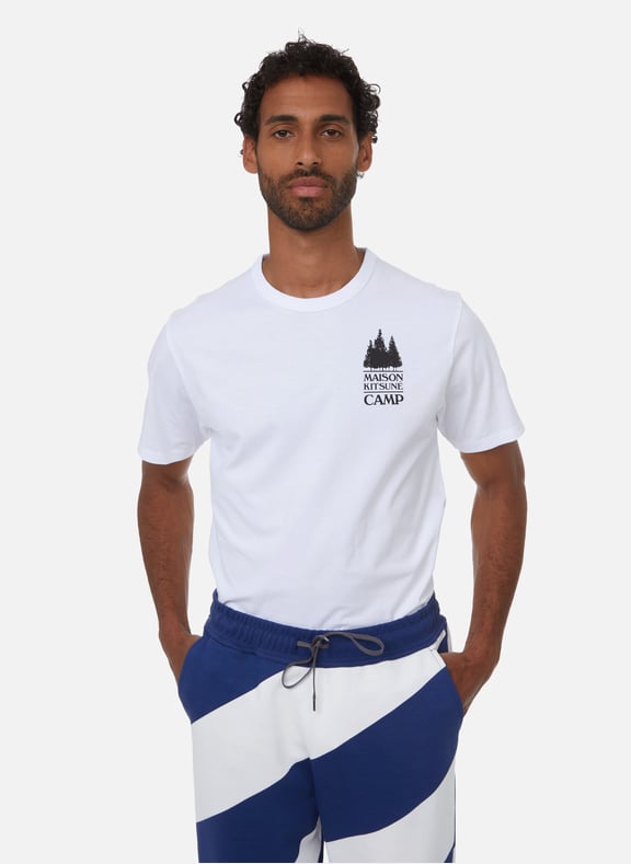 Maison Kitsuné Camp cotton T-shirt White by MAISON KITSUNÉ MAISON KITSUNÉ Maison Kitsuné Camp cotton T-shirt White