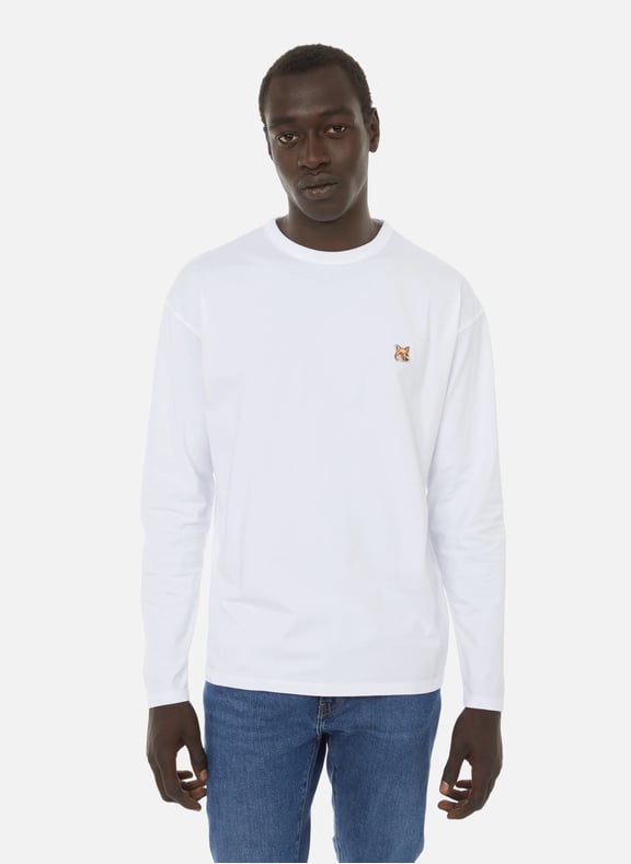 Long-sleeved cotton T-shirt White by MAISON KITSUNÉ MAISON KITSUNÉ Long-sleeved cotton T-shirt White
