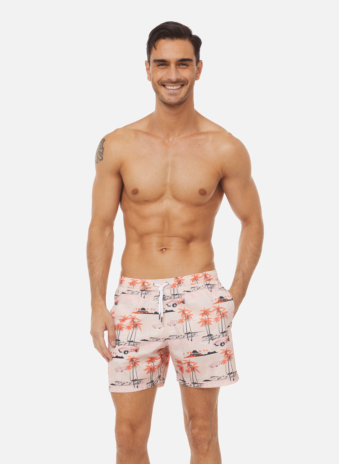 Tropical Cars recycled polyester swim shorts MAISON LABICHE