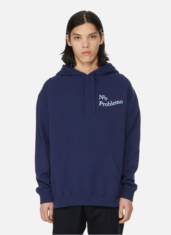 No Problemo hooded cotton sweatshirt Blue by MAISON LABICHE MAISON LABICHE No Problemo hooded cotton sweatshirt Blue