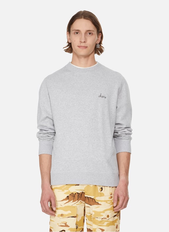 Cheers cotton sweatshirt Grey by MAISON LABICHE MAISON LABICHE Cheers cotton sweatshirt Grey