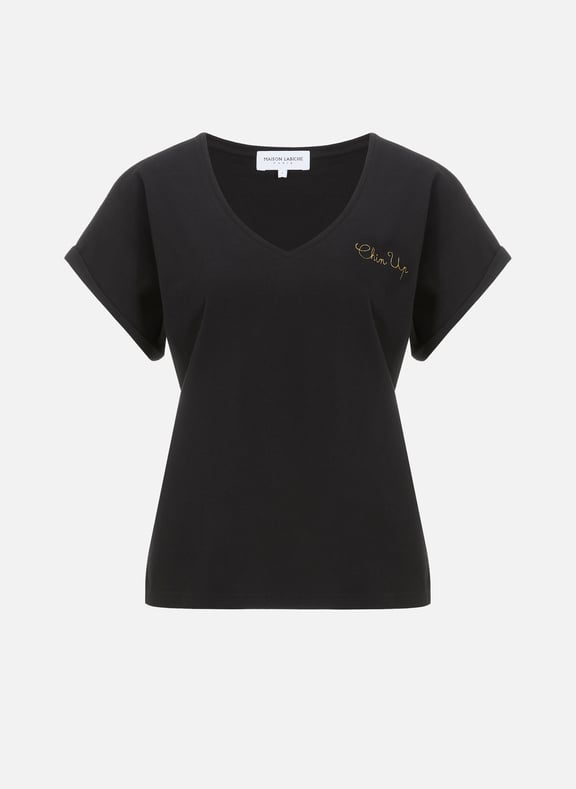 Château Chin Up organic cotton T-shirt Black by MAISON LABICHE MAISON LABICHE Château Chin Up organic cotton T-shirt Black