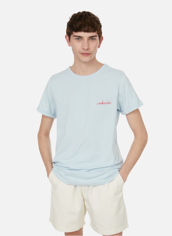 Poitou Weekender cotton T-shirt Blue by MAISON LABICHE MAISON LABICHE Poitou Weekender cotton T-shirt Blue