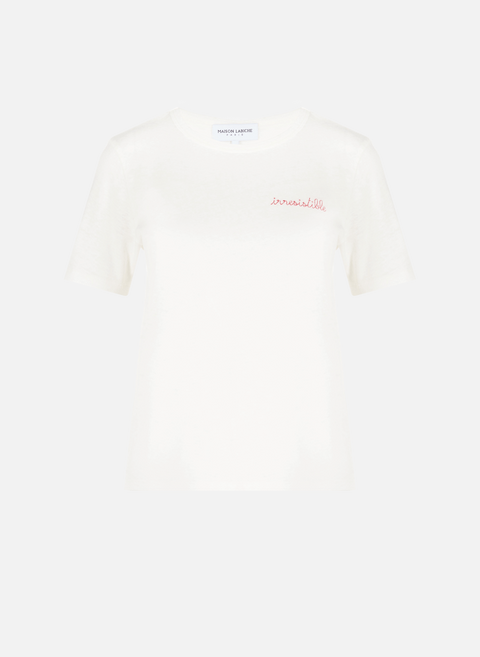 T-shirt Villiers Irresistible en coton et lin WhiteMAISON LABICHE 