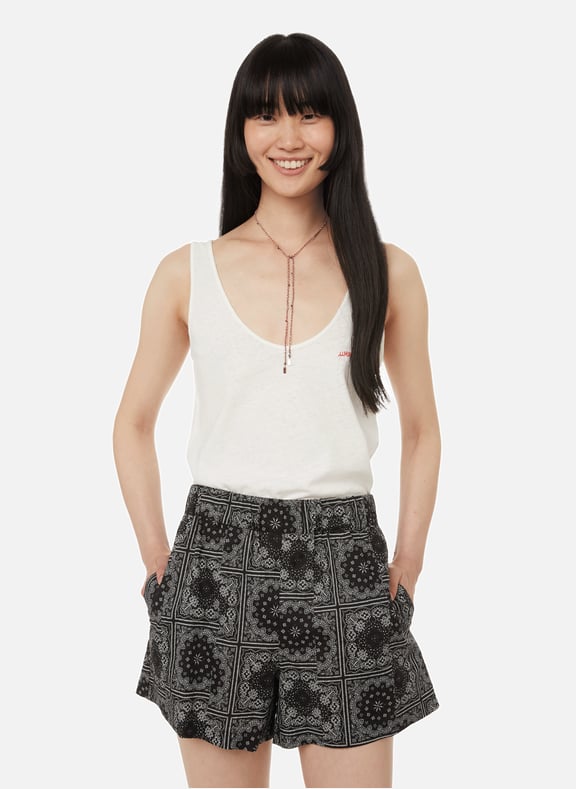 Cardinet Weekender cotton and linen top White by MAISON LABICHE MAISON LABICHE Cardinet Weekender cotton and linen top White