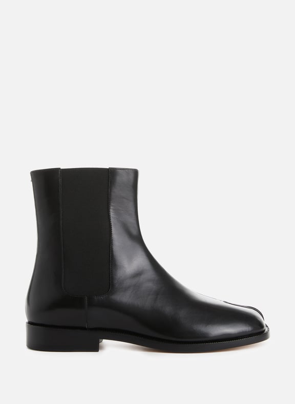 Black Chelsea Tabi leather ankle boots