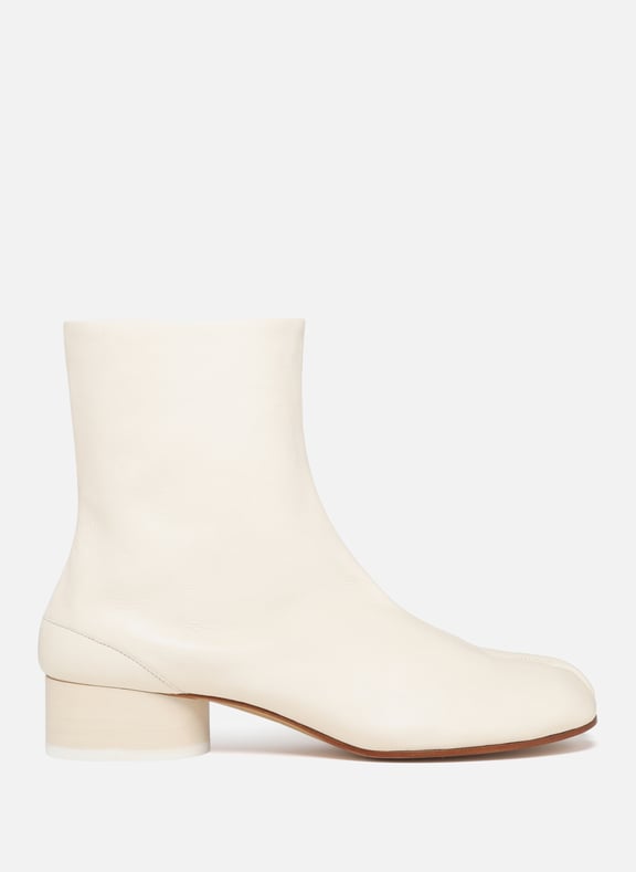 White Tabi leather loafers