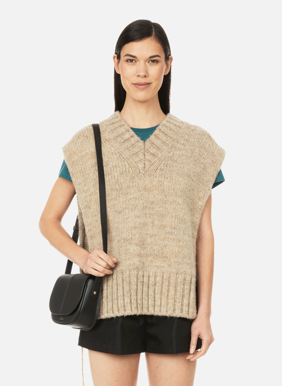 MAISON MARGIELA Chunky knit vest Beige