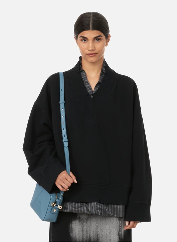 Cotton bi-material jumper Black by MAISON MARGIELA MAISON MARGIELA Cotton bi-material jumper Black