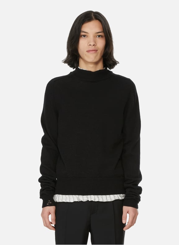 Lined wool jumper Black by MAISON MARGIELA MAISON MARGIELA Lined wool jumper Black