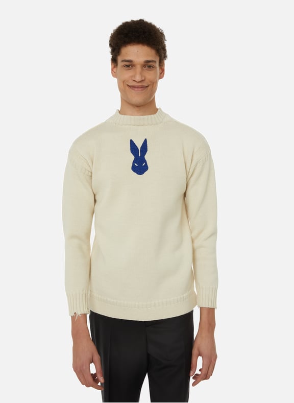 Wool and cotton-blend jumper Beige by MAISON MARGIELA MAISON MARGIELA Wool and cotton-blend jumper Beige