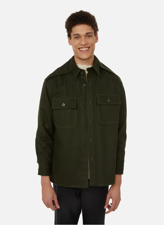 Virgin wool overshirt Green by MAISON MARGIELA MAISON MARGIELA Virgin wool overshirt Green