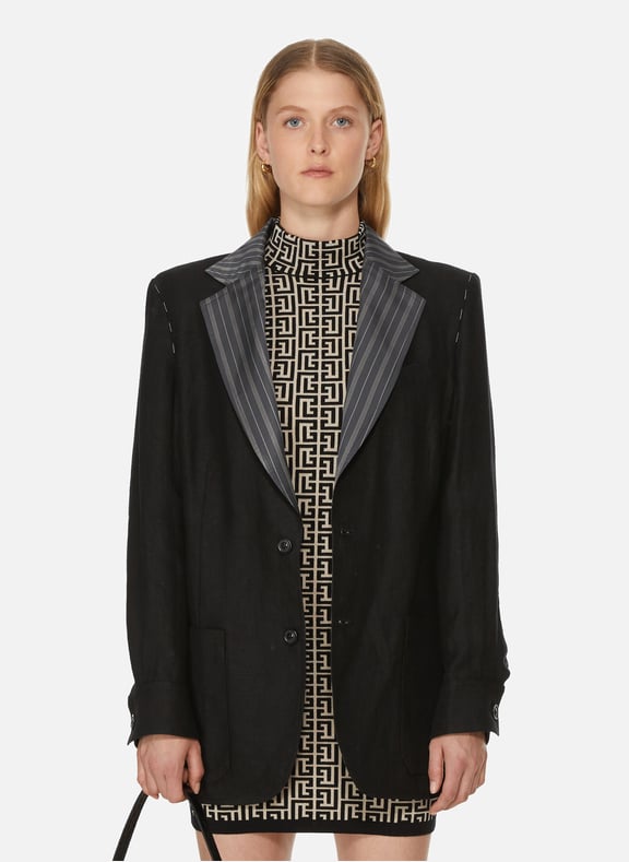 Tailored linen jacket Black by MAISON MARGIELA MAISON MARGIELA Tailored linen jacket Black