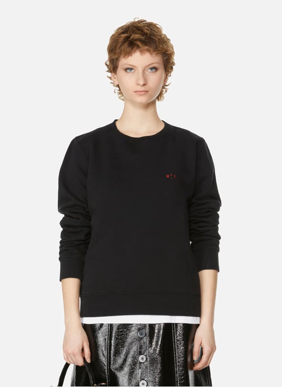 Sweatshirt with embroidered logo Black by MAISON SARAH LAVOINE MAISON SARAH LAVOINE Sweatshirt with embroidered logo Black