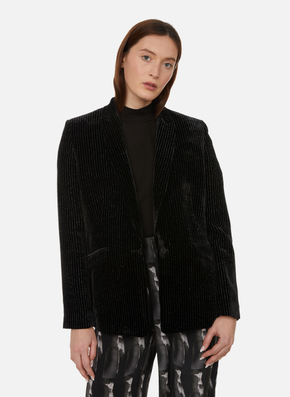 MAISON SARAH LAVOINE Diane jacket with metallic stripes Black