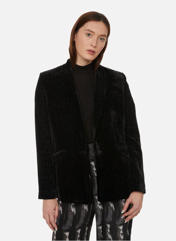 Diane jacket with metallic stripes Black by MAISON SARAH LAVOINE MAISON SARAH LAVOINE Diane jacket with metallic stripes Black