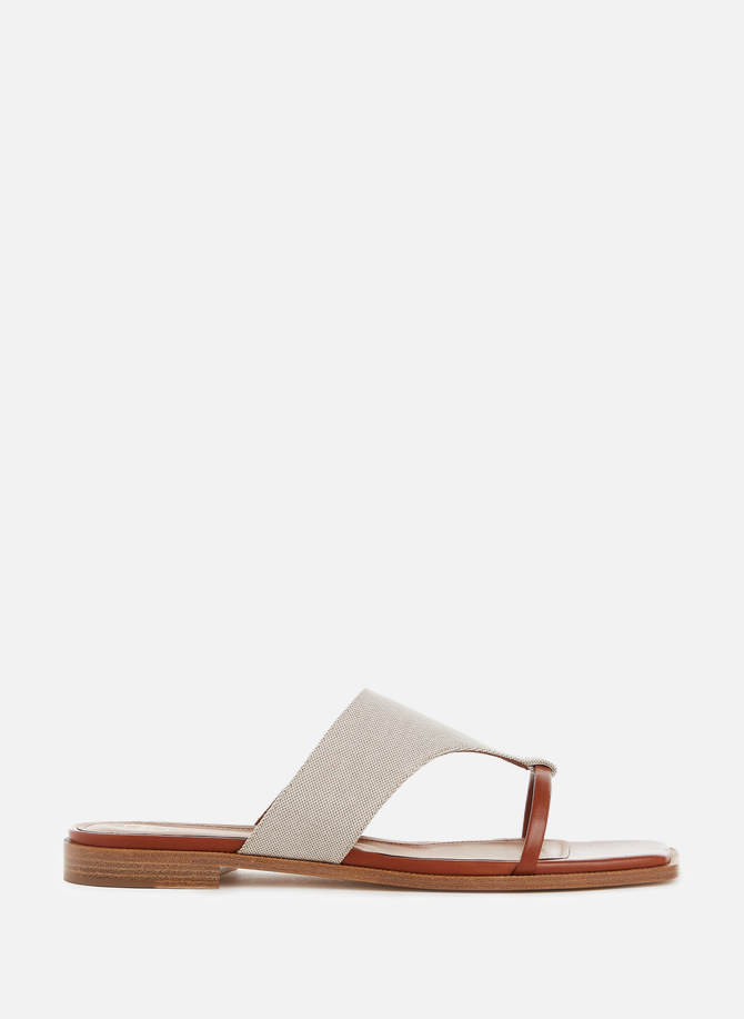 Didi canvas and nappa leather mules MALONE SOULIERS
