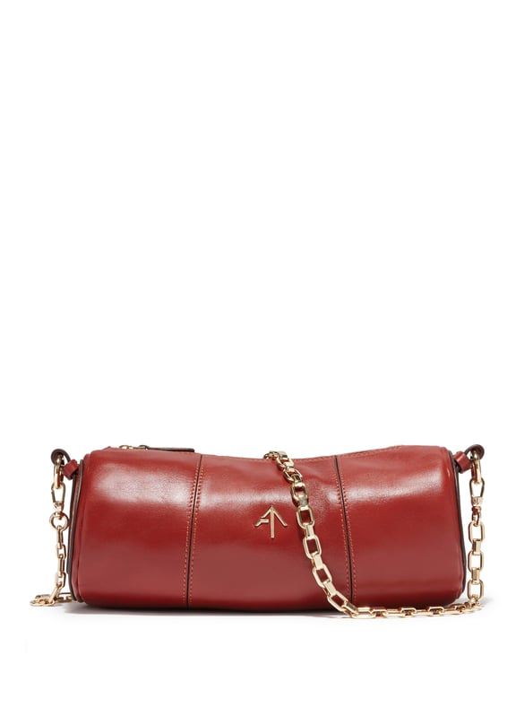 Mini Cylinder Chain Shoulder bag Brown by MANU ATELIER MANU ATELIER Mini Cylinder Chain Shoulder bag Brown