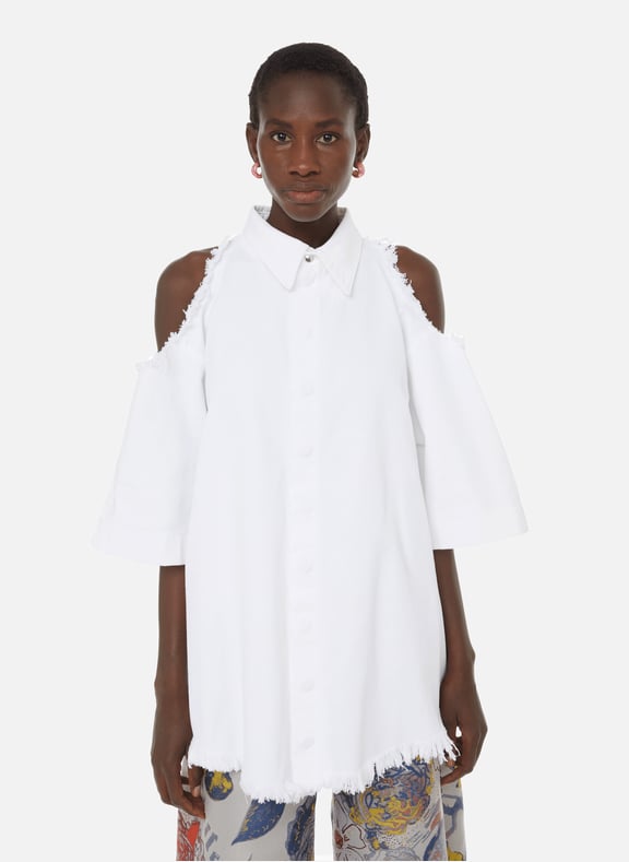 Recycled short-sleeved cotton-blend shirt White by MARQUES ALMEIDA MARQUES ALMEIDA Recycled short-sleeved cotton-blend shirt White
