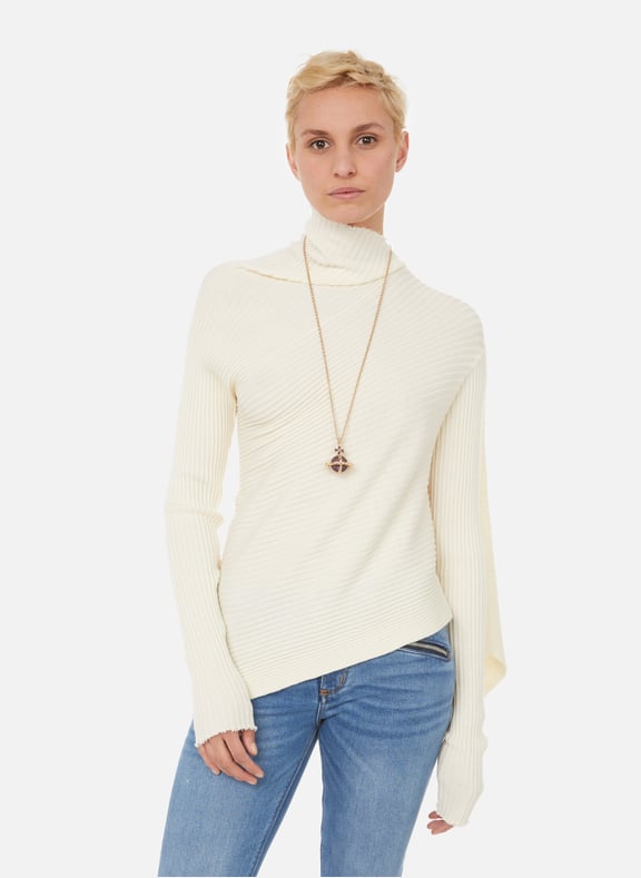 Asymmetric wool jumper White by MARQUES ALMEIDA MARQUES ALMEIDA Asymmetric wool jumper White