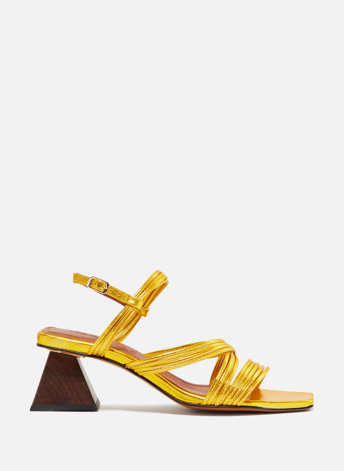Penelope Leather Heel Sandals SOULIERS MARTINEZ