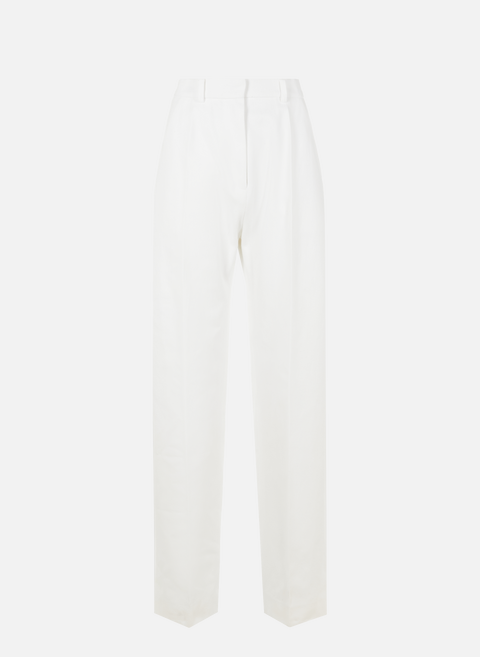 Pantalon à poches en coton WhiteMINUIT 