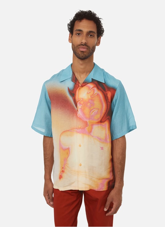 Mirage woven linen-blend shirt by MISBHV MISBHV Mirage woven linen-blend shirt