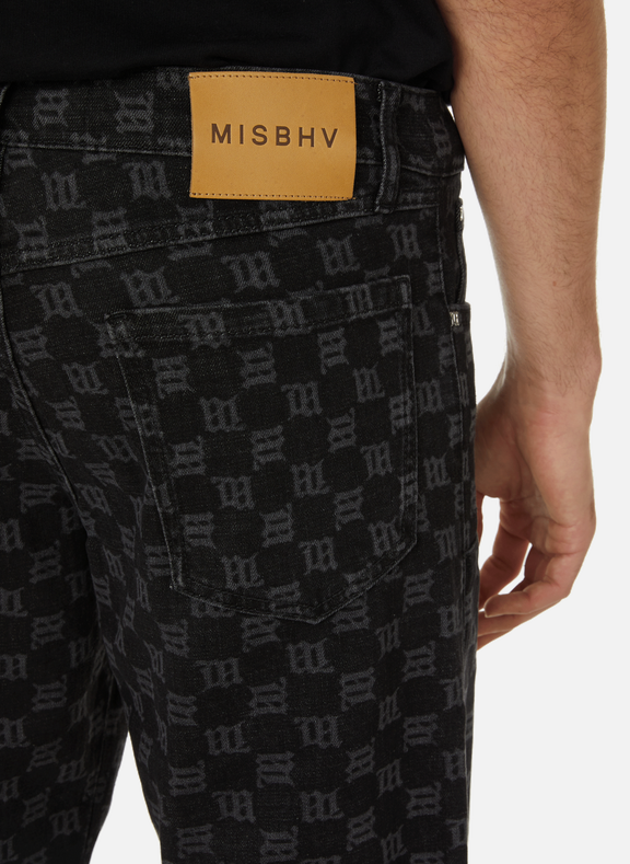 MISBHV Black Monogram Flared Jeans MISBHV