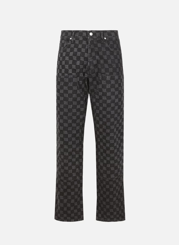 Straight-cut monogram jeans Black by MISBHV MISBHV Straight-cut monogram jeans Black