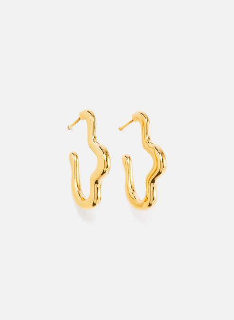 Boucles d'oreille Squiggle larges en plaqué or GoldenMISSOMA 