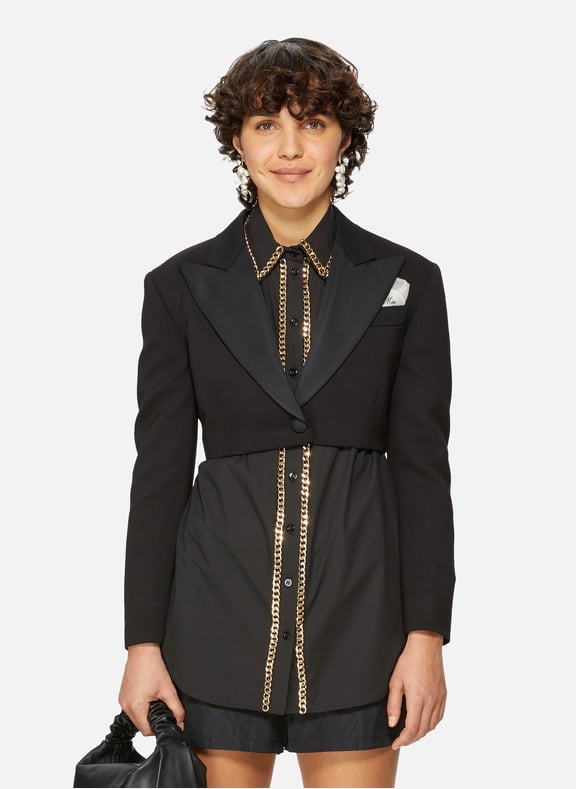 Crop cut Blazer Black by MIU MIU MIU MIU Crop cut Blazer Black