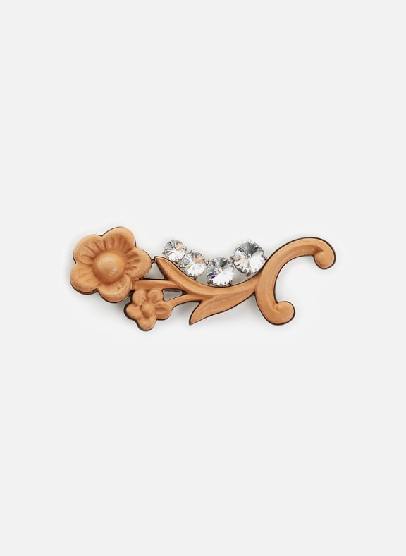 Decorative crystal brooch Beige by MIU MIU MIU MIU Decorative crystal brooch Beige