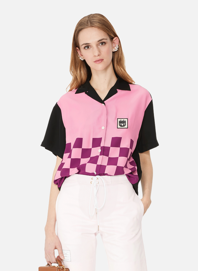 Checkerboard Pongee Shirt MIU MIU
