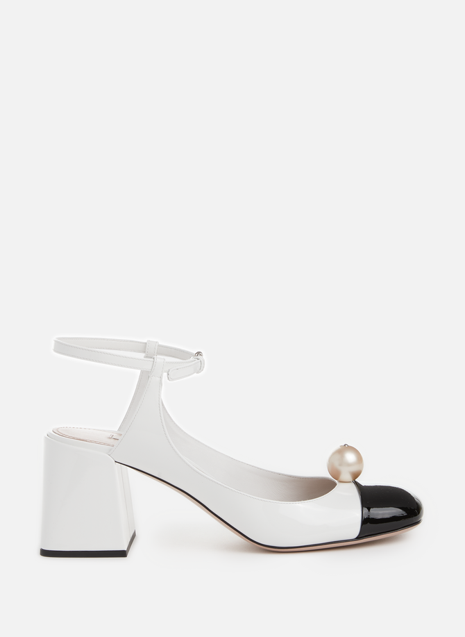 Two-tone patent leather heels MIU MIU