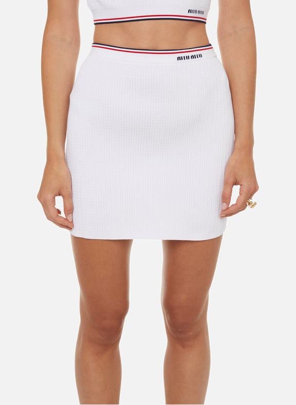 Viscose mini skirt White by MIU MIU MIU MIU Viscose mini skirt White