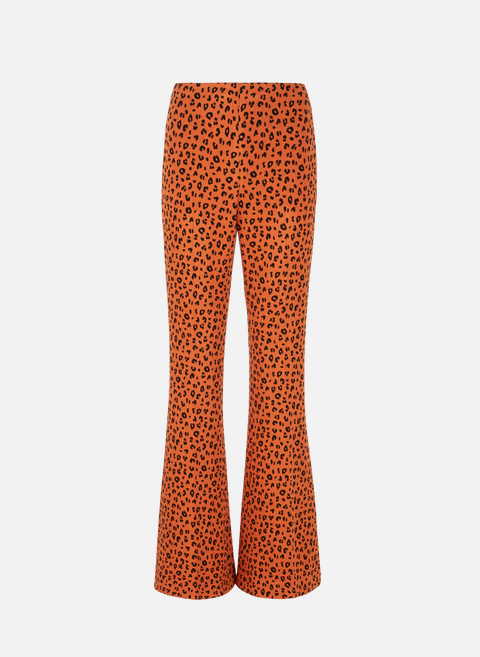 Pantalon imprimé léopard OrangeMIU MIU 
