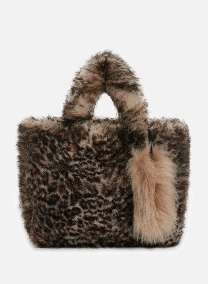 Fur-effect leather tote bag MIU MIU