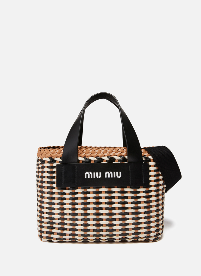 Small Woven Leather Tote Bag  MIU MIU
