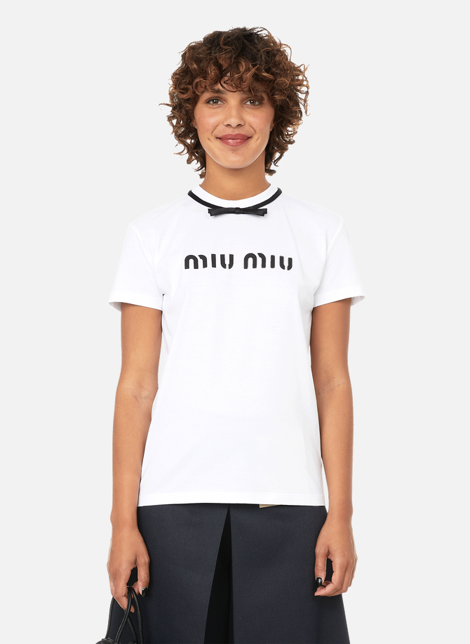 Cotton logo T-shirt MIU MIU