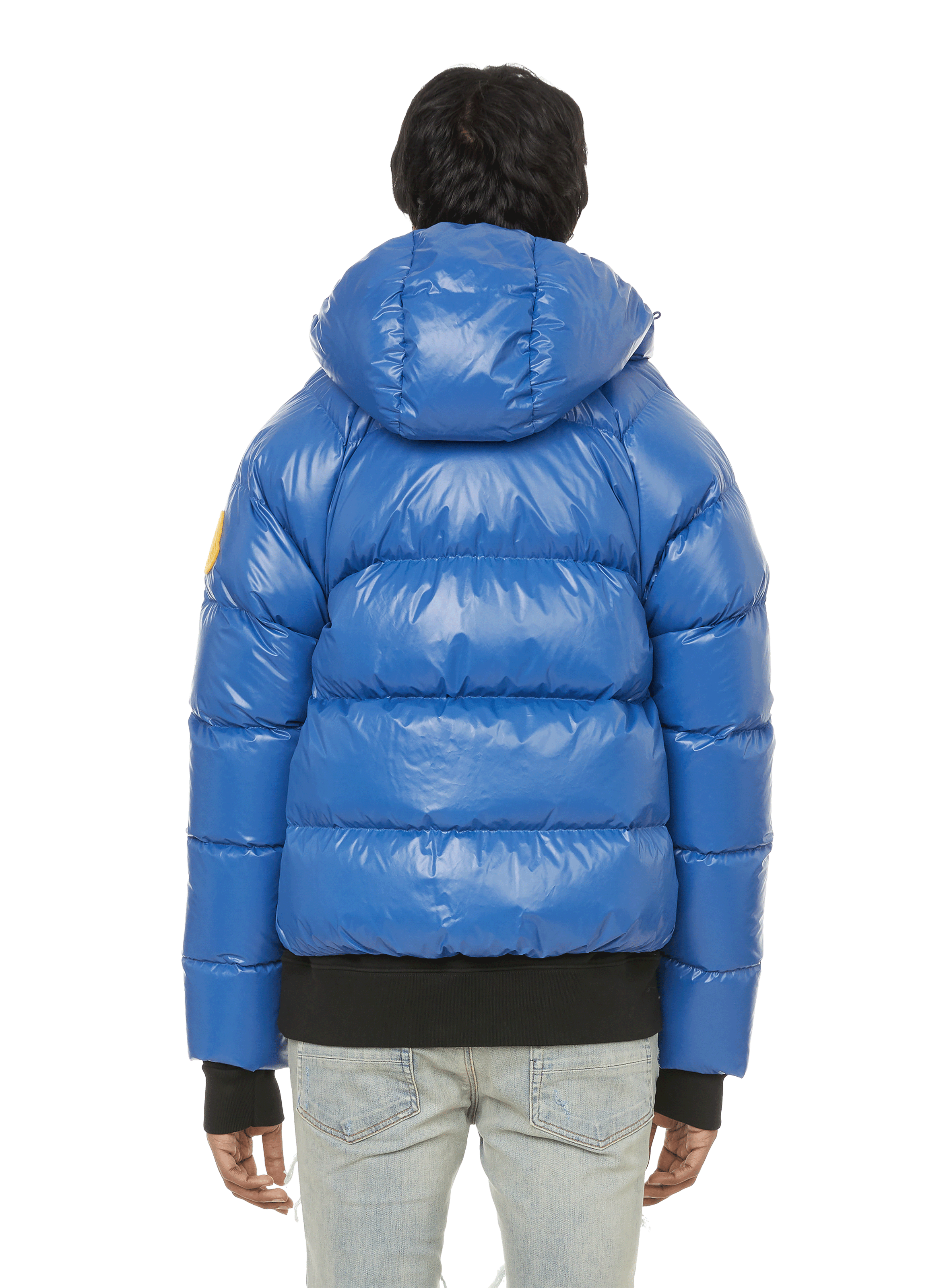 bright blue moncler jacket