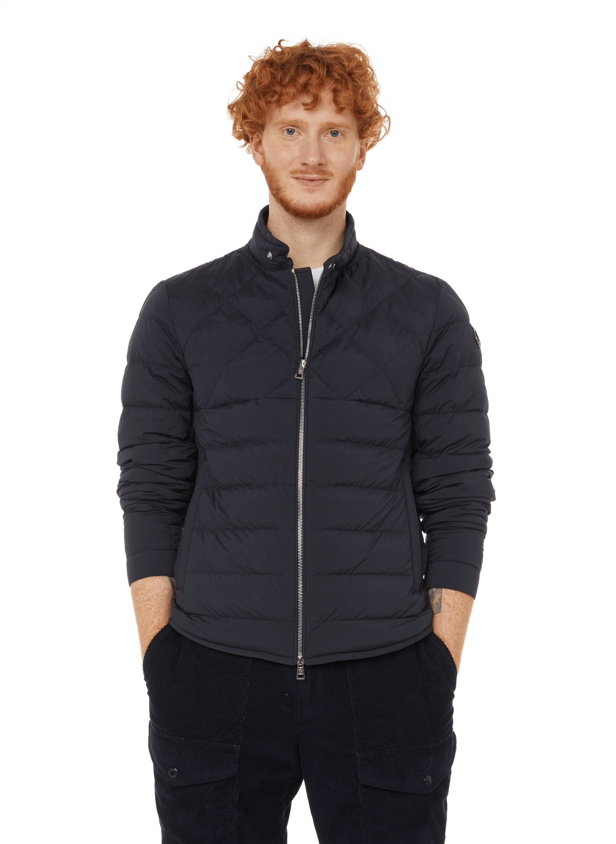 sweater sleeve puffer jacket