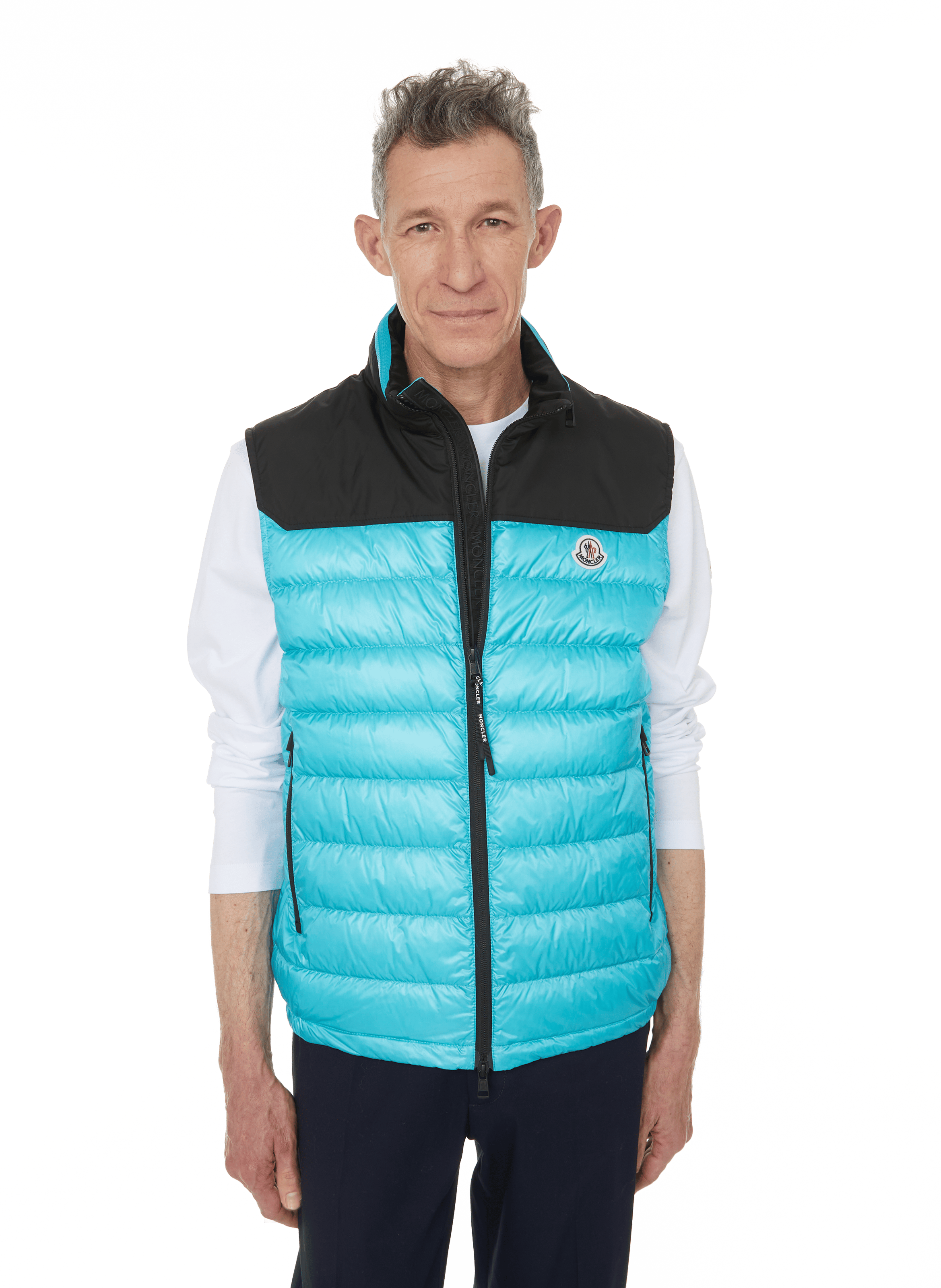 mens puffer vest blue