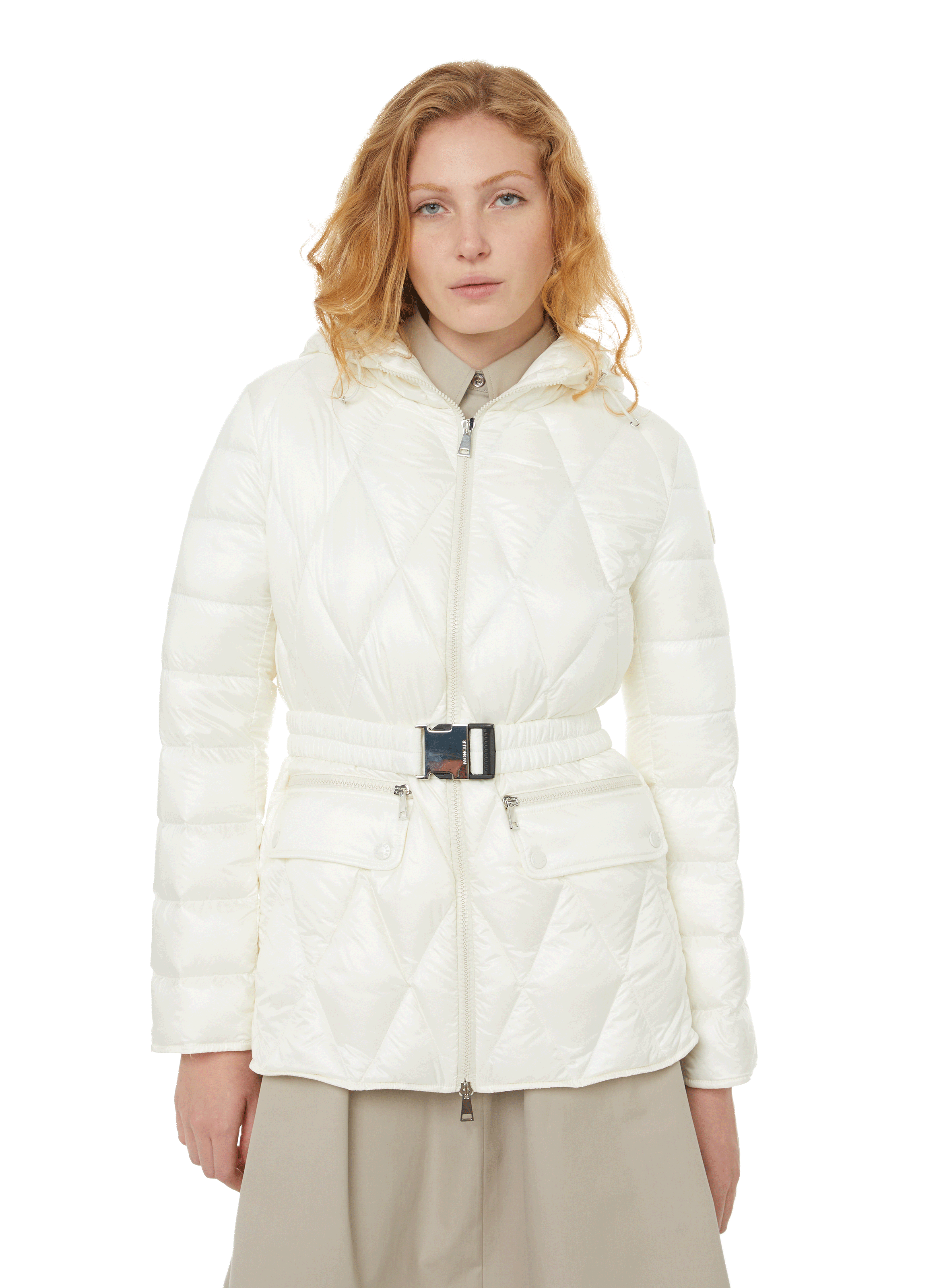 moncler alouette belted puffer jacket